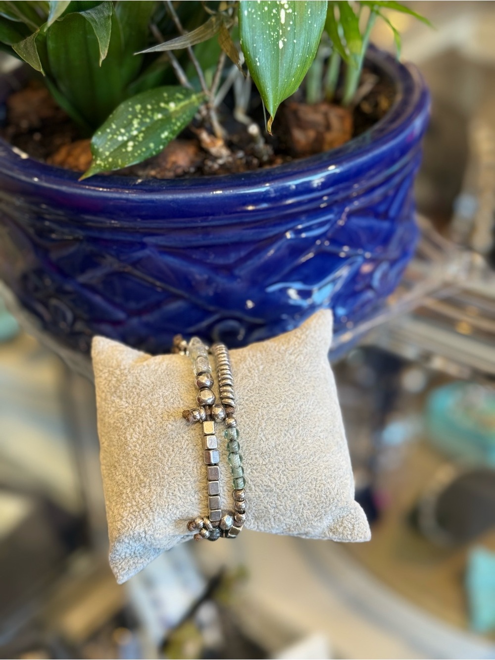 Uno De 50 Bracelet Multi Leather Strand w Beads